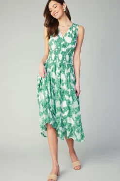 Midi Dresses-Current Air Abstract Motif Maxi Dress DEEPMINT