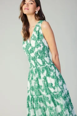 Midi Dresses-Current Air Abstract Motif Maxi Dress DEEPMINT