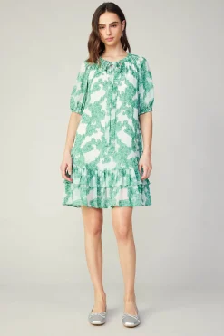 Mini Dresses-Current Air Abstract Motif Mini Dress DEEPMINT