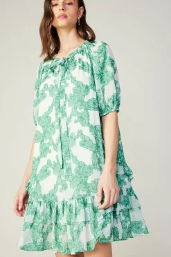 Mini Dresses-Current Air Abstract Motif Mini Dress DEEPMINT