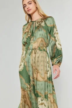 Midi Dresses-Current Air Adelaide Midi Dress OLIVEMLT