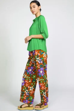 Short Sleeve Tops|Long Sleeve Tops-Current Air Angelica Pleated Blouse SPRINGGREEN