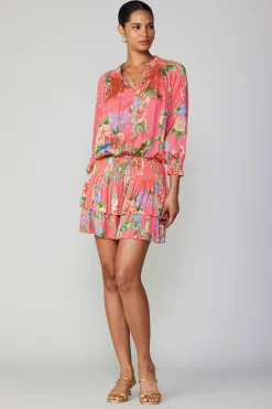 Mini Dresses-Current Air Aurelie Floral Mini Dress BRINKPINK