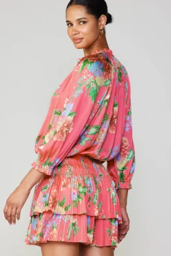 Mini Dresses-Current Air Aurelie Floral Mini Dress BRINKPINK