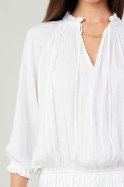 Mini Dresses-Current Air Aurelie Pleated Mini Dress WHITE