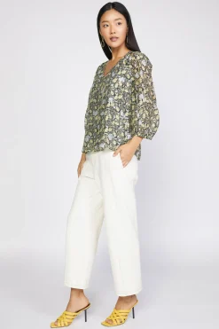 Short Sleeve Tops|Long Sleeve Tops-Current Air Baroque Floral Raglan Blouse BLACKFLORAL