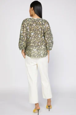 Short Sleeve Tops|Long Sleeve Tops-Current Air Baroque Floral Raglan Blouse BLACKFLORAL