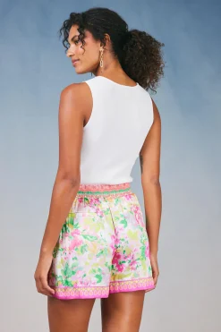Shorts-Current Air Botanical Watercolor Shorts PINKMLTFLORAL