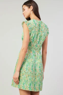 Mini Dresses-Current Air Briene Pleated Mini Dress GREENMLT