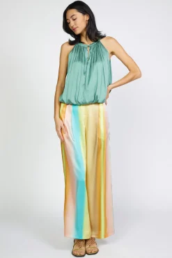 Sleeveless Tops-Current Air Bubble Hem Blouse SAGEGREEN