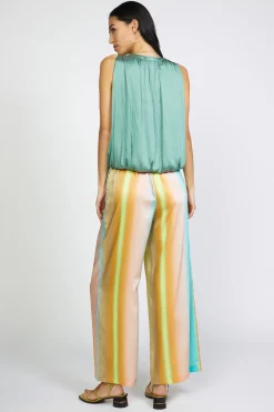 Sleeveless Tops-Current Air Bubble Hem Blouse SAGEGREEN