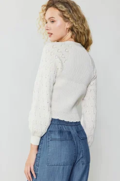 Cardigans|Long Sleeve Tops-Current Air Button Cardigan CREAM