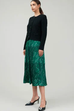 Cardigans-Current Air Button Up Tweed Cardigan BLACK