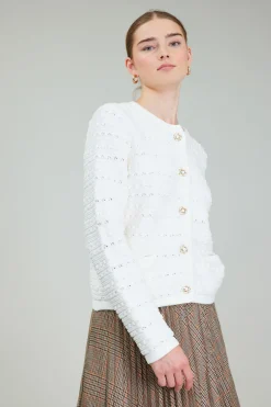Cardigans-Current Air Buttonup Cardigan IVORY