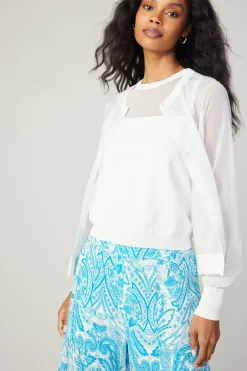 Knitwear|Cardigans-Current Air Cardigan Cami Set WHITE