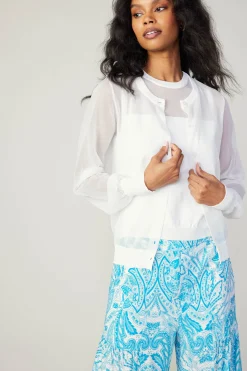 Knitwear|Cardigans-Current Air Cardigan Cami Set WHITE