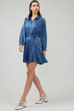 Mini Dresses-Current Air Carmel Lustrous Mini Dress MIDNIGHTBLUE