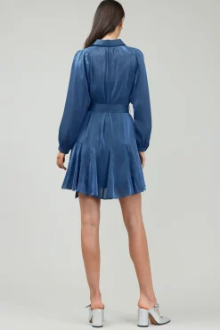 Mini Dresses-Current Air Carmel Lustrous Mini Dress MIDNIGHTBLUE