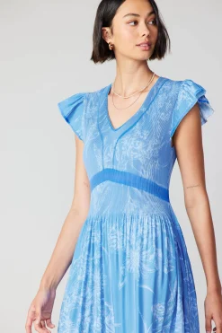 Midi Dresses-Current Air Carolina Pleated Skirt Midi Dress LIGHTBLUE