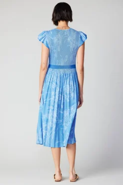 Midi Dresses-Current Air Carolina Pleated Skirt Midi Dress LIGHTBLUE