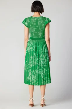 Midi Dresses-Current Air Carolina Pleated Skirt Midi Dress SPRINGGREEN