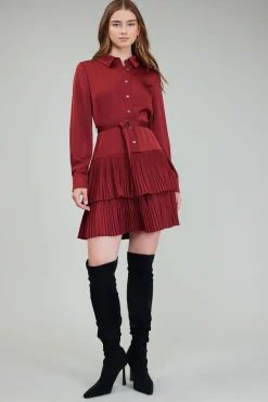 Mini Dresses-Current Air Carrera Mini Dress BURNTUMBER