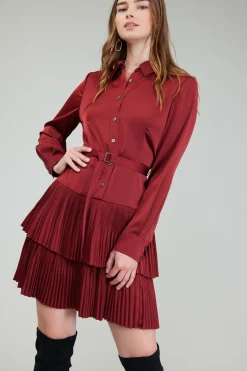 Mini Dresses-Current Air Carrera Mini Dress BURNTUMBER