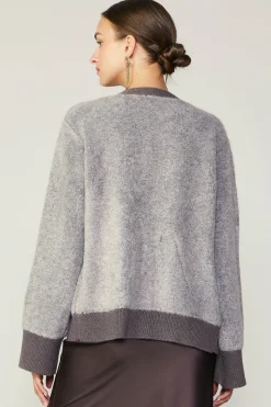 Cardigans|Sweaters-Current Air Contrast Pocket Cardigan COCOAMELANGE