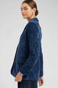 Coats & Jackets-Current Air Corduroy Blazer DARKBLUE