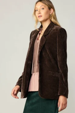 Coats & Jackets-Current Air Corduroy Blazer DARKBROWN