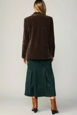 Coats & Jackets-Current Air Corduroy Blazer DARKBROWN