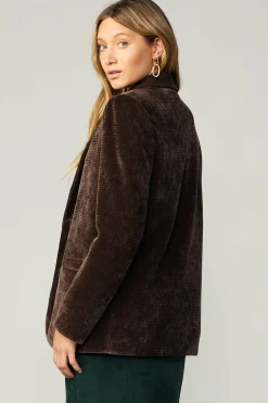 Coats & Jackets-Current Air Corduroy Blazer DARKBROWN