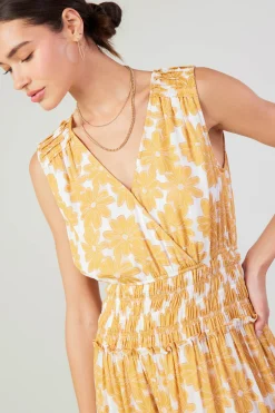 Maxi Dresses|Midi Dresses-Current Air Daisy Jacquard Maxi Dress MARMALADE