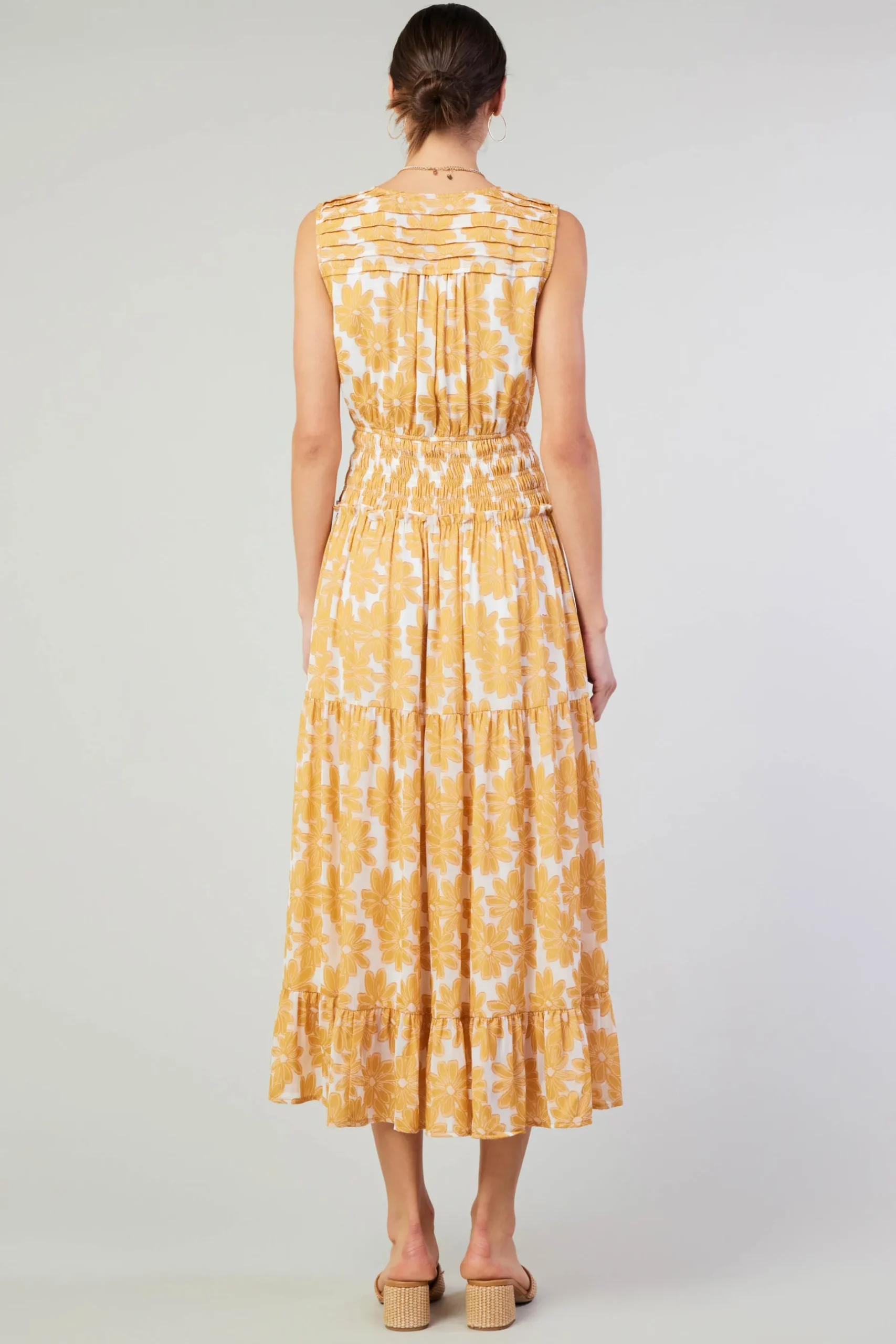 Maxi Dresses|Midi Dresses-Current Air Daisy Jacquard Maxi Dress MARMALADE