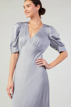 Maxi Dresses-Current Air Diana Maxi Dress SILVER