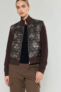 Knitwear|Coats & Jackets-Current Air Floral Patterned Sweater Jacket DARKFLORAL