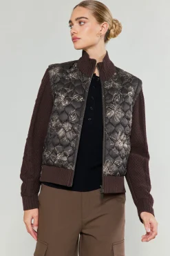 Knitwear|Coats & Jackets-Current Air Floral Patterned Sweater Jacket DARKFLORAL