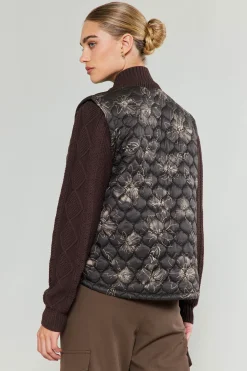 Knitwear|Coats & Jackets-Current Air Floral Patterned Sweater Jacket DARKFLORAL