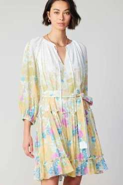 Mini Dresses-Current Air Gradient Floral Motif Mini Dress MULTI