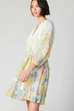 Mini Dresses-Current Air Gradient Floral Motif Mini Dress MULTI