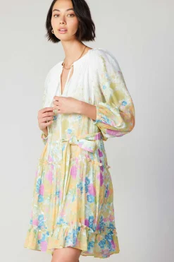 Mini Dresses-Current Air Gradient Floral Motif Mini Dress MULTI