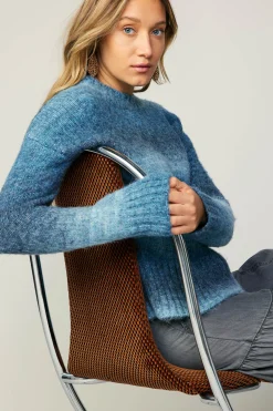 Sweaters-Current Air Gradient Sweater Top BLUE
