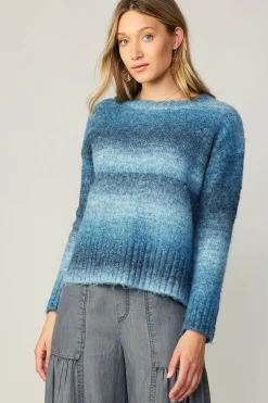 Sweaters-Current Air Gradient Sweater Top BLUE