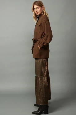 Coats & Jackets-Current Air Houndstooth Oversized Jacket TOFFEE