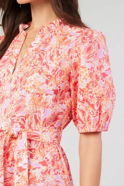 Midi Dresses-Current Air Ilana Pleated Midi Dress REDMLT