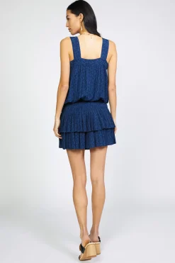 Mini Dresses-Current Air Jacquard Pintuck Mini Dress MIDNIGHTNAVY