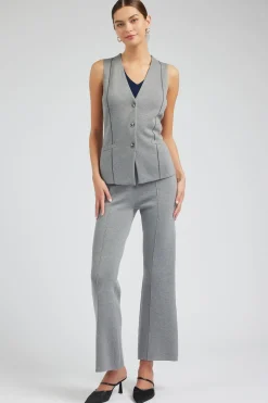 Knitwear-Current Air Knit Vest HEATHERGREY