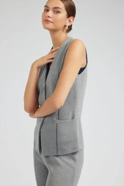 Knitwear-Current Air Knit Vest HEATHERGREY