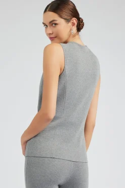 Knitwear-Current Air Knit Vest HEATHERGREY