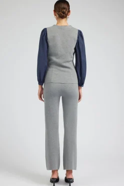 Knitwear-Current Air Knit Vest HEATHERGREY